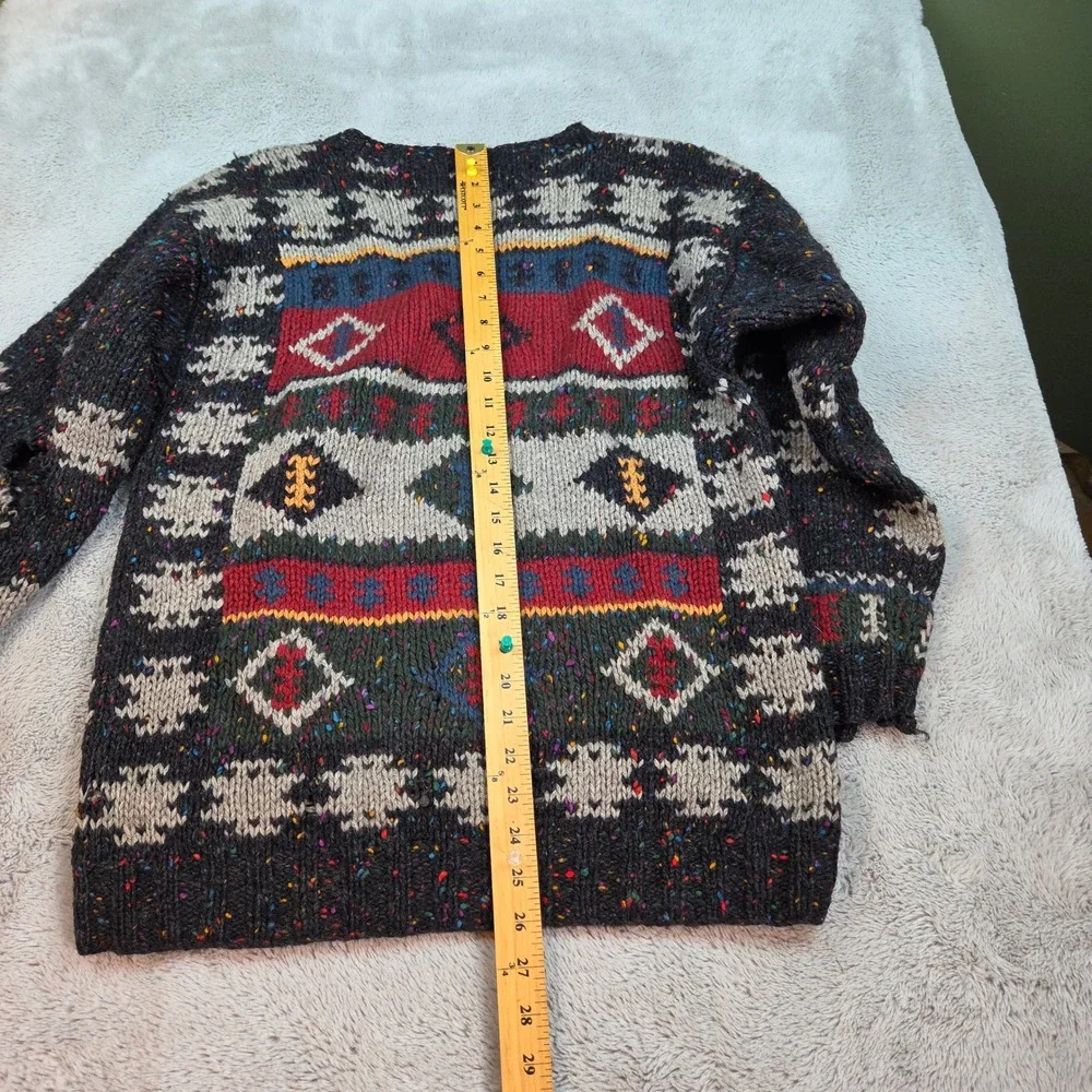 Woolrich Wool Sweater Men M Southwestern Geometric Chunky Knit Pullover *READ*